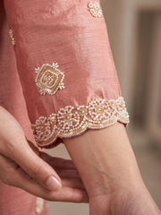 Peach Color Chinnon Silk Palazzo Style Dress