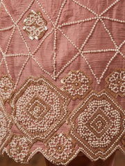 Peach Color Chinnon Silk Palazzo Style Dress