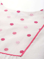 Embroidered Thread Work Kurta With Trousers
