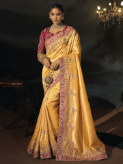 Mustard Wedding Festive Designer Saree