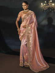 Peach Wedding Festive Designer Saree