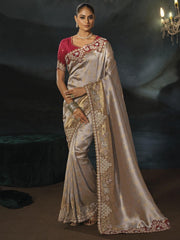Beautiful Chiku Wedding Festive Designer Saree