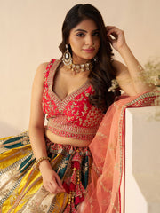 Vibrant Multicolor Zari Work Lehenga ? Perfect Bridal and Haldi Lehenga