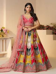Vibrant Multicolor Zari Work Lehenga ? Perfect Bridal and Haldi Lehenga