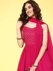Women Embroidered Georgette Kurta
