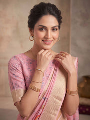 Women Floral Zari Silk Blend Saree