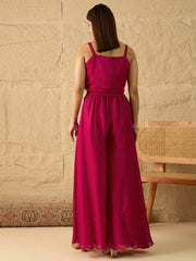 Embroidered Top with Palazzos
