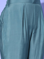 Women Angrakha Gotta Patti Chanderi Cotton Kurta with Trousers