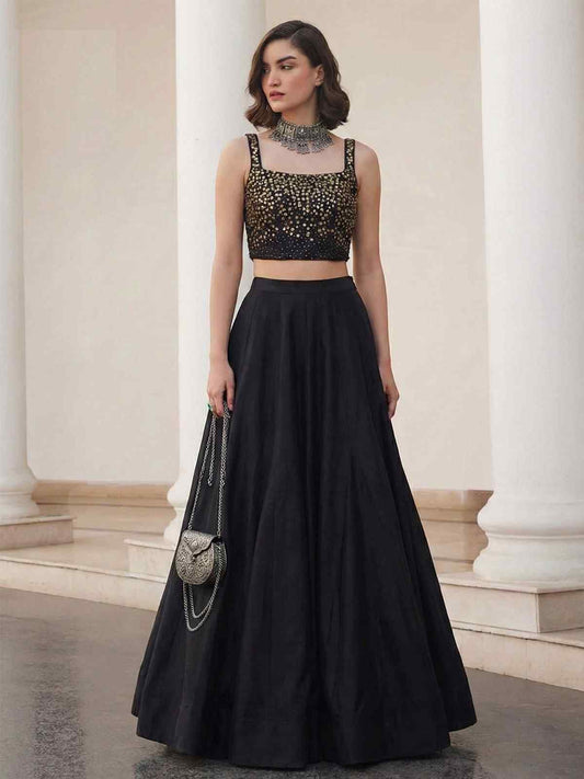 Midnight Noir Beaded Lehenga Set
