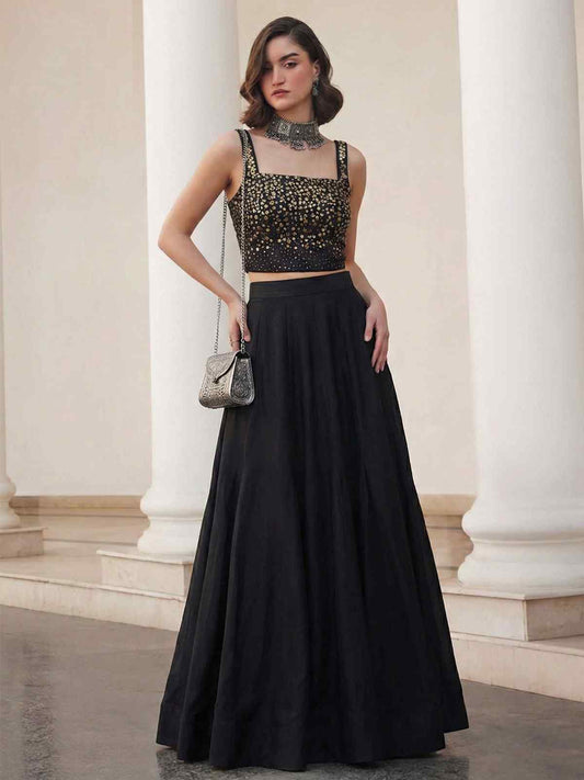 Midnight Noir Beaded Lehenga Set