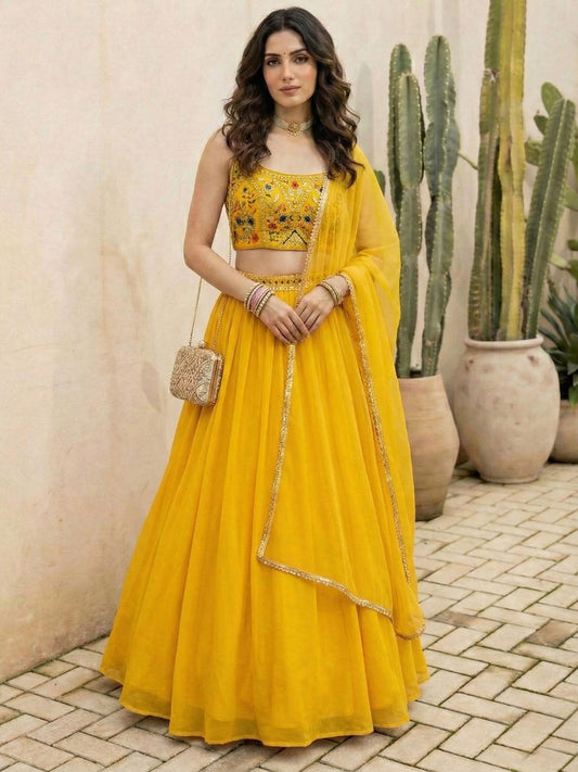 Aurelia Sunlit Georgette Lehenga Set
