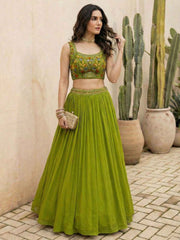 Aurelia Verdant Georgette Lehenga Set