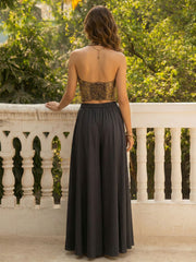 Midnight Muse Jacquard Waistcoat & Flowy Palazzo Co-ord Set