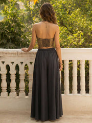 Midnight Muse Jacquard Waistcoat & Flowy Palazzo Co-ord Set