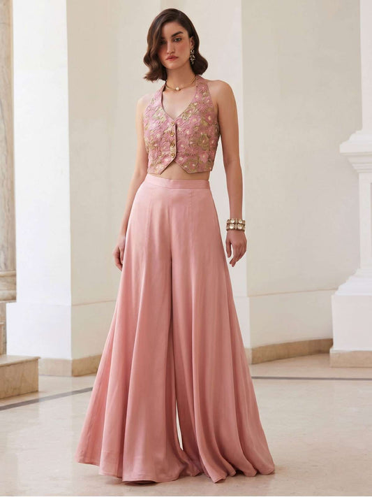 Blush Pink Indo Western Palazzo Set