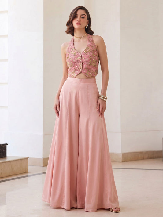 Blush Pink Indo Western Palazzo Set