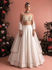 Silk Lehenga Choli In Off White Colour