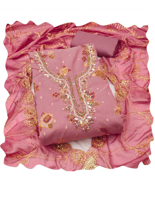Pink Model Cotton Hand Work Kurta Set