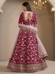 Pink Bridesmaids Style Art Silk Wedding Lehenga Choli