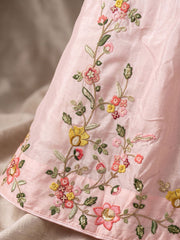 Pink Front Slit Style Wedding Skirt Anarkali Suit