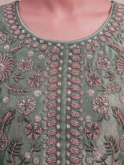 Green Fancy Moss Fabric Palazzo Style Dress
