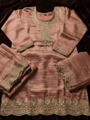 Pink Salsa Silk Embroidered Palazzo Style Dress