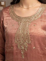Pink Salsa Silk Embroidered Palazzo Style Dress
