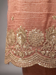 Pink Salsa Silk Embroidered Palazzo Style Dress