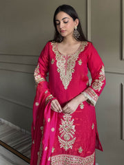 MagentaDesigner Fendi Silk Embroiderd Palazzo Suit