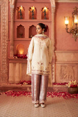 Beige Simmer Gerogette Embroiderd Kurta Set