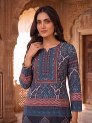 Linen Printed Tunic with Trousers