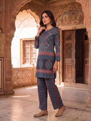 Linen Printed Tunic with Trousers