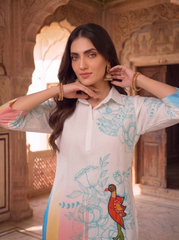 Floral Linen Printed Tunic with Trousers