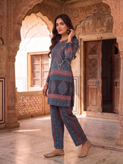 Linen Printed Tunic with Trousers