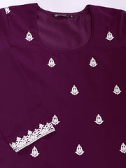 Embroidered Straight Kurta & Sharara With Dupatta