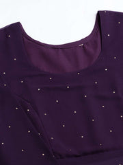 Geometric Embroidered A-line Georgette Kurta With Sharara And Dupatta