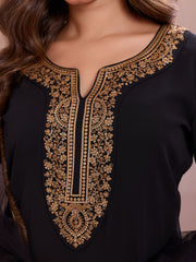 Embroidered Round Neck Kurti & Sharara With Dupatta