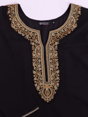 Embroidered Round Neck Kurti & Sharara With Dupatta