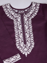 Women Floral Thread Work Kurta Set with Embroidered Dupatta