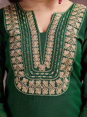 Women Ethnic Motifs Embroidered Kurta with Trouser & Dupatta