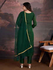 Women Ethnic Motifs Embroidered Kurta with Trouser & Dupatta