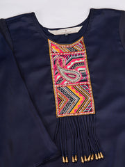 Women Ethnic Motifs Yoke Design Satin A-Line Kurta with Palazzo