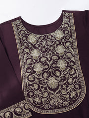 Floral Zari and Sequinned Embroidered Yoke Design Kurta Set with Dupatta