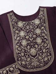 Floral Zari and Sequinned Embroidered Yoke Design Kurta Set with Dupatta