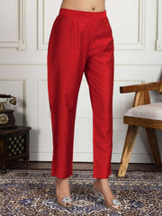 Zari & Sequin Embroidered Straight Kurta & Trouser With Dupatta