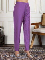 Ethnic Motifs Zari Woven Design Straight Kurta & Trousers With Dupatta