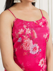 Women Floral Printed Straight Kurta & Trousers with Dupatta
