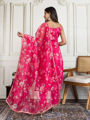 Women Floral Printed Straight Kurta & Trousers with Dupatta