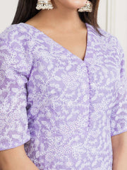 Women Floral Thread and Sequinned Embroidered Kurta Set with Dupatta