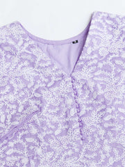 Women Floral Thread and Sequinned Embroidered Kurta Set with Dupatta